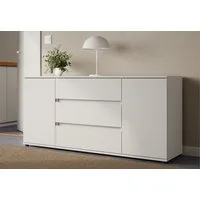 Home Collective Kommode Sideboard Kommode mit Schubladen Sideboard Wohnzimmer Anrichte (Sideboard Wohnzimmer Flur Kommode, modernes, griffloses Design), mit 2 Türen und 3 Schubladen, 150 x 40 x 70 cm Weiß