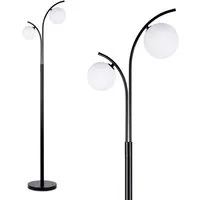 STANBOW Stehlampe mit Mond‑Oberflächen‑Optik – 3D‑gedruckte Kugelschirm, ohne Leuchtmittel, Kaltweiß, Neutralweiß, Warmweiß, 160 cm,schwarz‑weiß,G9,Standleuchte für Home‑Office,Schlaf-,Wohnzimmer
