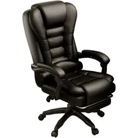 Huracan Schreibtischstuhl Luxus Bürostuhl mit Liegefunktion, 135° Neigung, Ergonomischer Chefsessel, Drehstuhl bis 150 kg Belastbarkeit