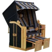 Vaiko Strandkorb Binz, BxTxH: 120,00x80,00x160,00 cm, Volllieger, Ostsee, (inkl. Hülle), 2-Sitzer