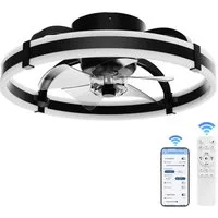 Ribelli Deckenventilator LED Deckenventilator mit Beleuchtung, stufenlos dimmbar, D500mm,6 Geschwindigkeiten, 30W