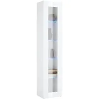 freiraum Vitrine Benevent in Weiß Hochglanz - 40x180x30cm (BxHxT)
