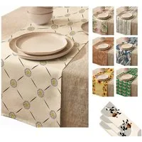 LIVINA HOME Tischläufer Premium Tischdecke abwaschbar, Tischband, moderne Leinenoptik Decke, Tischtuch, Gartentischdecke, Tafeltuch, Oster Deals Sale!