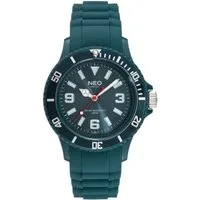Neo Watch Quarzuhr Damenuhr Herrenuhr unisex petrol NICE-1 Armbanduhr Modell N1-007, Mineralglas, Damen Herren Uhr, petrol Gehäuse, petrol Armband