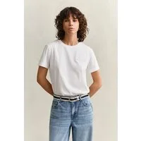 Gant T-Shirt REG TONAL SHIELD SS T-SHIRT Rundhals, Ton in Ton Stickerei