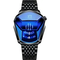 S&T Design Quarzuhr Herren Uhr Edelstahl Armbanduhr Herrenuhr, (Geschenkebox (Etui), inkl. Armbandkürzer & Etui), Männer Uhr 3Bar Wasserdicht Analog Geschenk