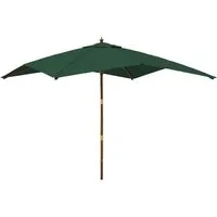 vidaXL Sonnenschirm Sonnenschirm mit Holzmast Grün 300x300x273 cm