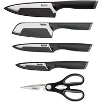 Tefal Messer-Set Comfort (Set, 5-tlg), Klingenhülle, Edelstahl Klingen, ergonomischer Griff, Soft-Touch