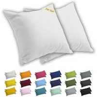 Lavea Kissenbezug 2er Set Kissenhülle Jersey, 100% Baumwolle, Kissenbezüge, (2 Stück), allergikerfreundlich - sicherer YKK-Reißverschluss - waschbar 60°C