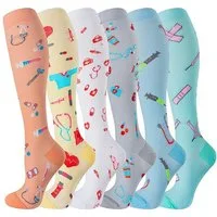 Mutig Kompressionsstrümpfe 6 Paar Lange Kompressionssocken für Damen & Herren (Sportsocken & Reisesocken, Bequem und Elastisch) Ideal für Sport, Reisen und Alltag