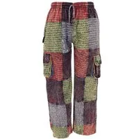 Guru-Shop Relaxhose Patchwork Cargohose, bequeme Mantra Print.. Ethno Style, alternative Bekleidung