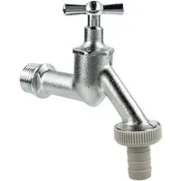 tecuro Auslaufventil Auslaufventil mit Knebeloberteil 1/2 bis 3/4 Zoll - Messing verchromt
