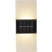 STAR TRADING LED Solarleuchte Solar Wandleuchte Wandy Frost, Tageslichtsensor, LED fest integriert, Warmweiß, 2 Lichtfarben, frosted Oberfläche, Dämmerungssensor