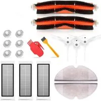 VERCO Reinigungsbürsten-Set Reinigungskit für Roborock, S5, S5 Max, S50, S51, S52, S55, S6, S6 Max, S60, S65, E22, E25, P5, T4, T6, (18-tlg), Ersatz Teile Set Wartungskit Filter Seitenbürste Zubehör Bürste