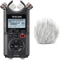 Tascam Tascam Audio-Recorder DR-40XP mit Fell-Windschutz Digitales Aufnahmegerät (Vorteils-Set mit Fell-Windschutz)