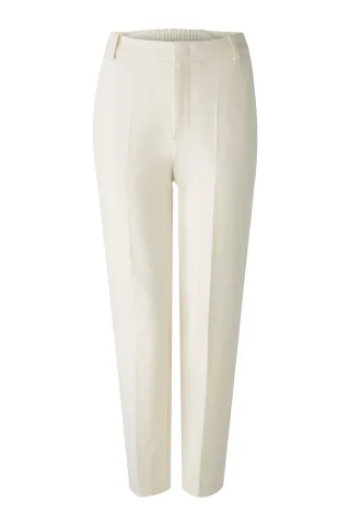 Oui - FEYLIA Jerseyhose Slim Fit, cropped eggnog - Gr. - 44
