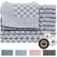 Zestri Geschirrtuch Zwirn-10er Set Grubenhandtücher 50x70 cm 100% Baumwolle Grubentücher, (10 Stück), kariert, saugstark mit Aufhänger, Geschirrhandtuch Küchenhandtücher