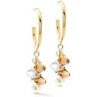 COEUR DE LION Paar Creolen Schmuck Geschenk Edelstahl Dancing Crystals Würfelkette, Made in Germany - mit Swarovski® Kristall