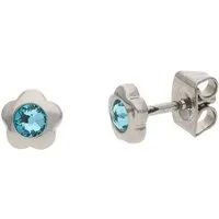 Boccia Paar Ohrstecker 05094-03, Titan- für Kinder Blume Türkis