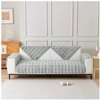 Sunicol Sofabezug Plüsch Dick Sofa Sitzkissenbezug, Couchbezug, Antirutsch, Winter Warme, Superweiche SofaÜberwurf aus Kunstpelz für Wohnzimmer