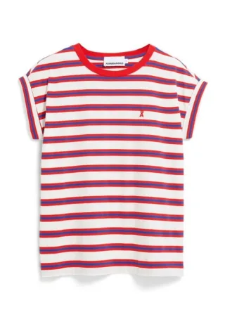 Armedangels - Streifen T-Shirt - Idaara rot/weiß - Gr. - M
