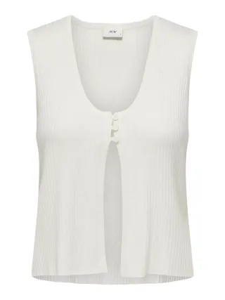 JDY - JDYALEXANDRA S/L BUTTON TOP KNT Cloud Dancer - Gr. - L