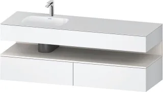 Duravit Qatego Einbauwaschtisch mit Konsolenwaschtischunterbau Weiß Matt 1600x500x600 mm - QA4795084 QA4795084180000