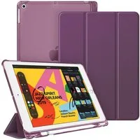 Fintie Tablet-Hülle für iPad 9. Gen 2021/8. Gen 2020/7. Gen 2019 10.2 Zoll mit Stifthalter, ultradünne leichte Case mit transparenter Rückseite & Auto Schlaf/Wach