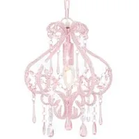vidaXL Deckenleuchten NA Lampe Kronleuchter Leuchter Deckenlampe Hängelampe mit Perlen Rosa