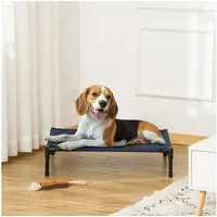 PawHut Tierbett Hundeliege, für Outdoor, Katzenbett, Schlafplatz, aus Stahl, 600D Oxford-Gewebe, Belastbarkeit bis 20 kg, Blau