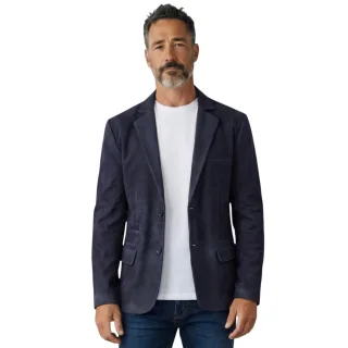 Herren italienische Marine-Wildlederblazerjacke – Trabzon