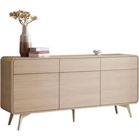Home affaire Sideboard Torsby, moderner Schrank, Kommode in Eiche Natur, 180 cm breit, abgerundete Ecken, ausreichend Stauraum, vielseitig einsetzbar