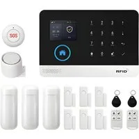 HS.SUPPLY WLAN Haus Alarmanlage Set Smart Home mit App Türsensor Sirene Alarmanlage (WLAN, App-Steuerung, Echtzeit-Benachrichtigung, 24/7 Schutz)