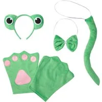 dressforfun Kostüm Accessoires-Set Frosch, Frosch-Zubehörset für Sie und Ihn in Einheitsgröße
