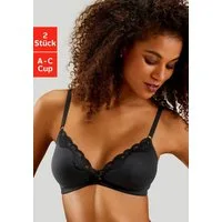 petite fleur by Lascana Bralette-BH (Packung, 2 Stück) ohne Bügel aus Baumwolle mit Spitze, bequemer BH
