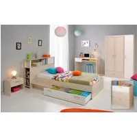 Parisot Jugendzimmer-Set Charly, (6-tlg., Bett, Anstellregal, Nachttisch, Kleiderschrank, Schreibtisch etc)