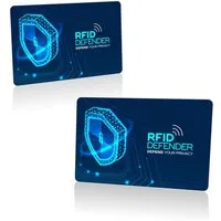 Tec-Expert Geldbörse RFID DEFENDER 2er Set NFC Scan Blocker-Karten Abschirmung Geldbörse (2-tlg., Set aus 2x RFID / NFC Block Card), RFID Blocker Karte, NFC Block Card