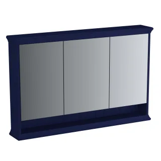 VitrA Valarte LED-Spiegelschrank 118 cm 3 Türen Stahlblau (Lack),65795 65795