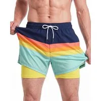 MaaMgic Shorts Herren Stretch kurze Hose Männer Badehose mit Reißverschlusstaschen (1-tlg)