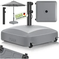 tillvex Sonnenschirm tillvex® Sonnenschirmständer PAVERA mit Rollen & Bremsen, Schirmständ, & Marktschirm Ø 1,8-3,7m, Ampelschirmständer wetterfest, Schirmständer befüllbar 37 Liter / 56 kg Schirmgewicht Sonnenschirm, Sonnenschirmständer PAVERA mit R