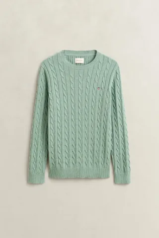 GANT - Classic Zopfstrickpullover Grün - Gr. - XL