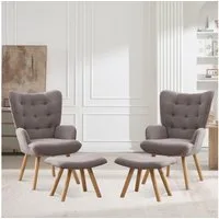 CANMOV Relaxsessel Moderner Relaxsessel mit Hocker, Bequemer Lounge Sessel für Wohnzimmer (2-St., bestehend aus Sessel und Hocker), Ergonomischer Polstersessel mit Hocker, Bequemer Lesesessel