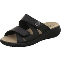 AFS-Schuhe 280823 Wechselfußbett Pantolette für Damen mit Keilabsatz, bequeme Sandalen aus Leder