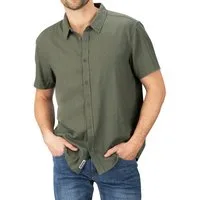 riverso Kurzarmhemd riverso Herren Kurzarm Leinen Hemd RIVCarlo Regular Fit (1-tlg)
