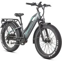 JOBOBIKE E-Bike Mountainbike 26×4 Zoll, bis zu 180km, Fatbike, MTB, Bremslicht- und Blinkerfunktion, 7 Gang Shimano, Kettenschaltung, Heckmotor, 840 Wh, (LCD-Farbdisplay, für Asphalt, Schotter und Gelände, Aluminiumrahmen), Robin Pro, 840Wh, Federsat