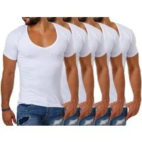 Young & Rich T-Shirt Herren Uni Basic extra tiefer Ausschnitt Unterziehshirt 1315 V-Ausschnitt unifarben kurzarm slim fit