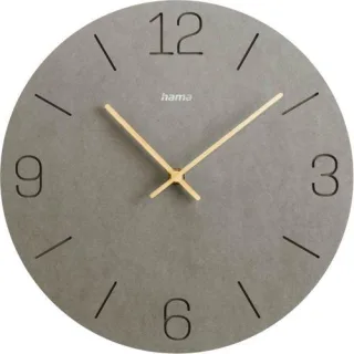 Hama Wanduhr Kreta grau 30cm eingravierte Ziffern 185881
