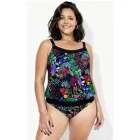 Ulla Popken Soft-BH Tankini Blüten Softcups Zierringe