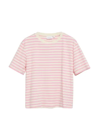comma - T-Shirt pink/creme - Gr. - 40