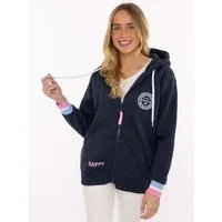 Zwillingsherz Kapuzensweatjacke "Smile Everyday ZH" Kapuze, Taschen, Langarm, Stickerei, Reißverschluss